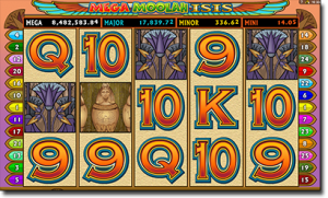 Mega Moolah Isis progressive jackpot slots by Microgaming