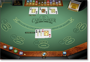 3 Card Poker online by Microgaming