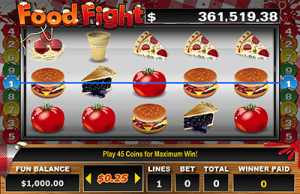 Food Fight video slots by RTG